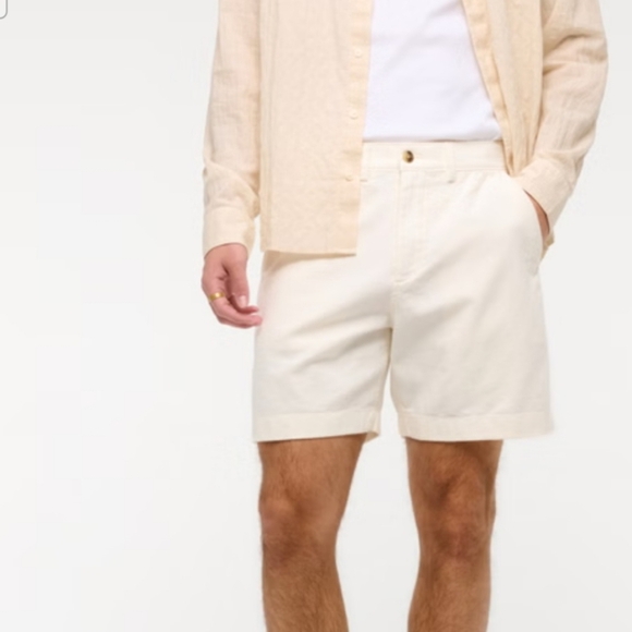 ABERCROMBIE & FITCH Linen Blend Plaint Front 5" Shorts. Olive Green.Size 33 NWT - Picture 6 of 14